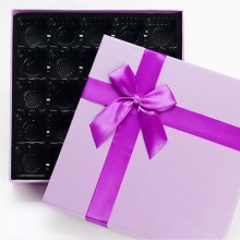 Chocolate Gift Paper Box With Tie Ribbon