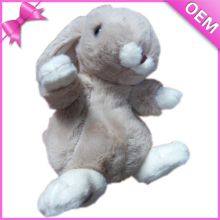 10" Standing Grey Soft Plush Easter Bunny, Plush Bunny, Long Ear Stuffed Plush Bunny