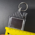 Porte-clés photo en plastique acrylique en forme de maison de 36x30mm