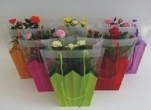 plastic flower carry bags