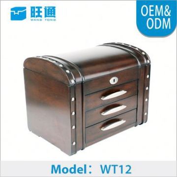 2017 New style classical MDF wooden jewelry box wood ring box