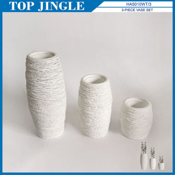Concrete White Colored Yarn Shape Flower Vase Gift