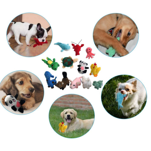 Köpek yavrusu için gıcırtılı peluş köpek oyuncak paketi