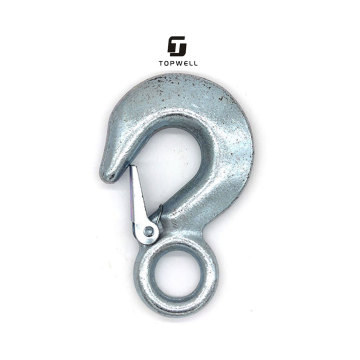 Forged Eye Hoist Hooks with Safety Latch: Eye Slip Hooks & Towing Hooks for Truck Applications