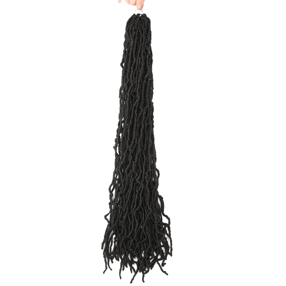 MYZYR 18 24 36inch Nu LocsGoddess Faux Locs Curly Ombre Braiding Hair Soft Braids Synthetic Crochet Braid HairExntension