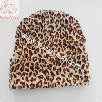 Wholesale hot sale Cotton baby hat, cotton baby caps leopard print fabric hat