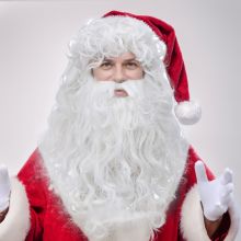 Anxin Wholesale White Father Christmas Wig and Beard Set