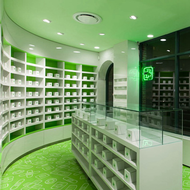 Wooden Pharmacy Furniture Retail Medical Shop Interior Design