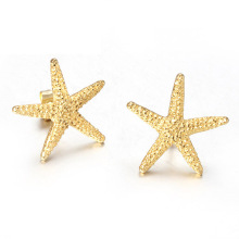 14k gold starfish stud earrings for women