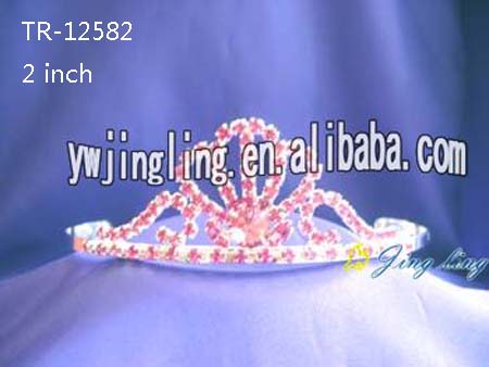 Rhinestone Crowns Tiaras Red Color TR-12582