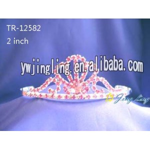 Rhinestone Crowns Tiaras Red Color TR-12582