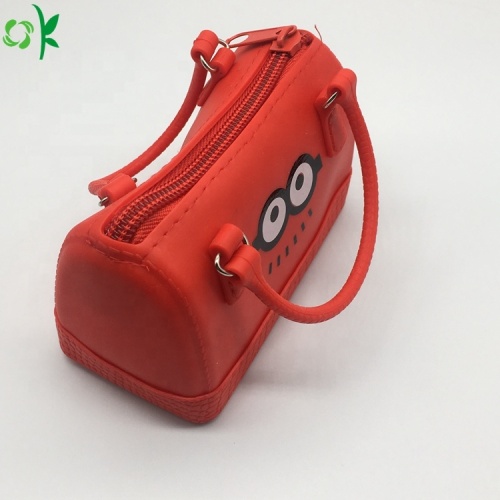 Mini bolsa de silicone bonito desenho animado moeda bolsa