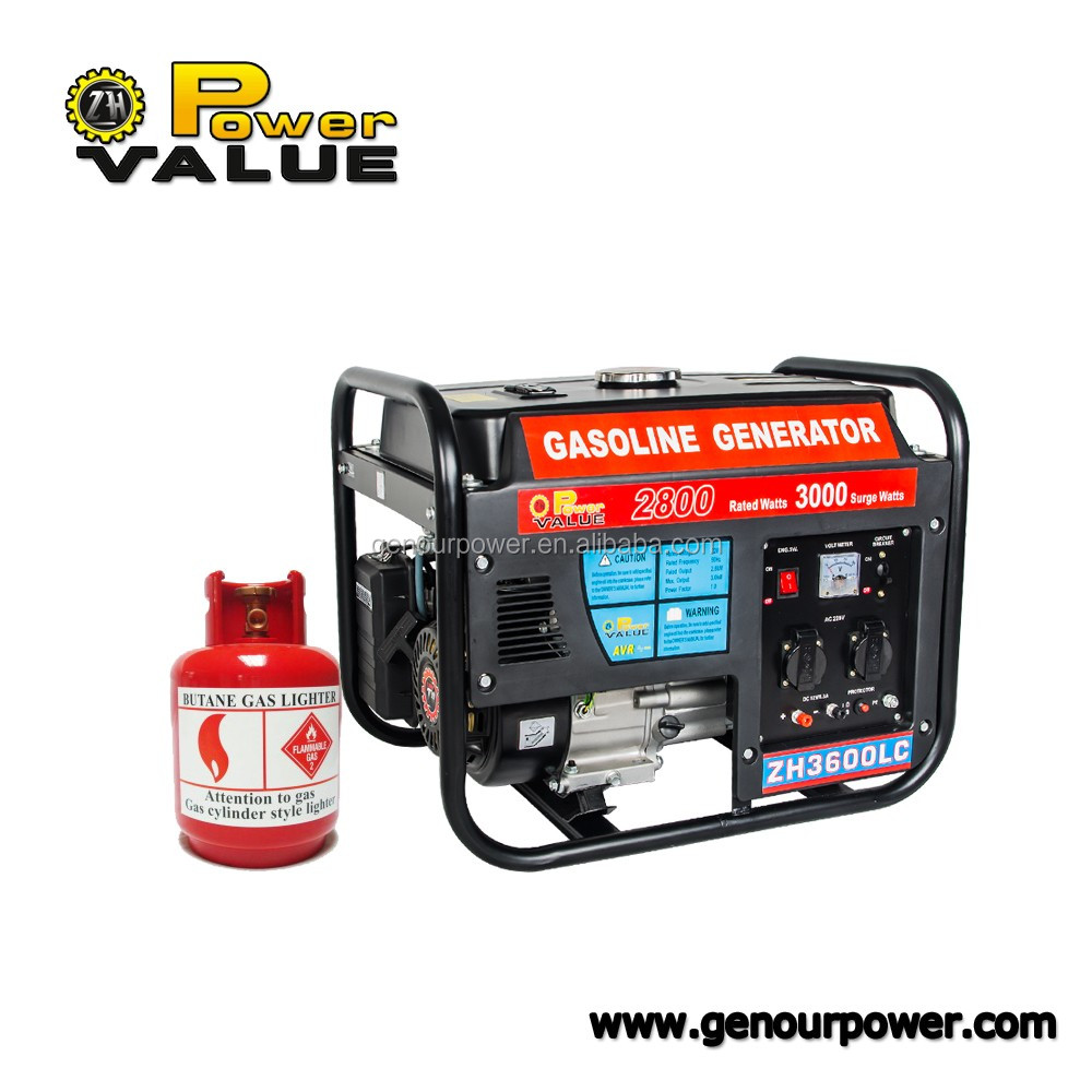 3000w LPG / Petrol / Gas / Gasoline power generator 100% copper