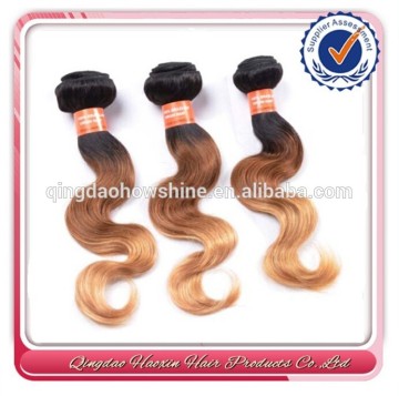 Top quality ombre bundles 100% remy human hair extension