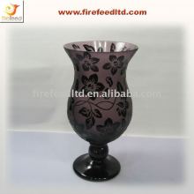 Violet glass candle holders