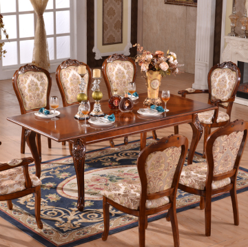 European style 1.6 meter kitchen dining table set extending wood table