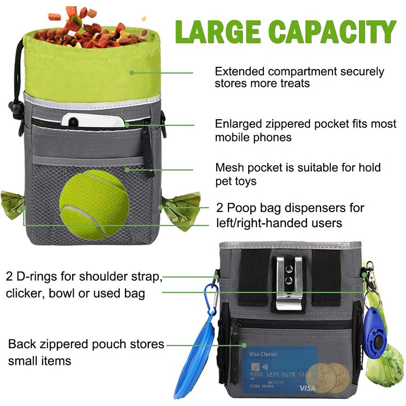 Amazon hot selling pet training food storage bag can put garbage easy use outside accept customized waist bag