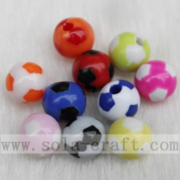 Lovely Football Double Color Mixed Loose Beads