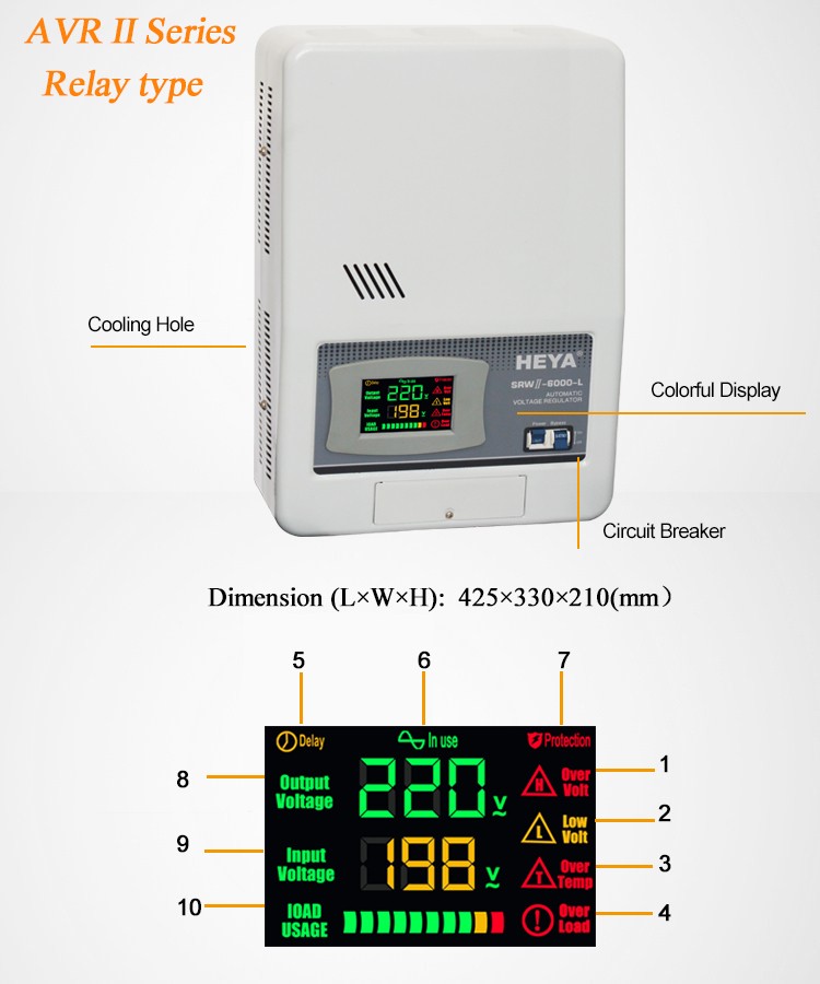 Whole house 5kw 220v automatic ac electrical voltage stabilizer for 2p air conditioner