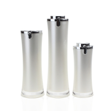 Luxury Pearl White Lotion Pump Bottle - 0.5oz, 1oz, 50ml Airless Foundation Bottle