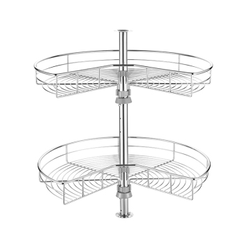 Kitchen pantry swivel pull-out storage basket