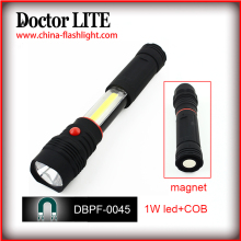 Super Bright 1W led+COB Dry Battery Powered ABS Flashlight
