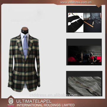 2015 custom made tailor made MTM checked overcoat for men