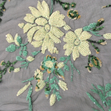 Special Multicolor Sequins Embroidery Fabric For Garment