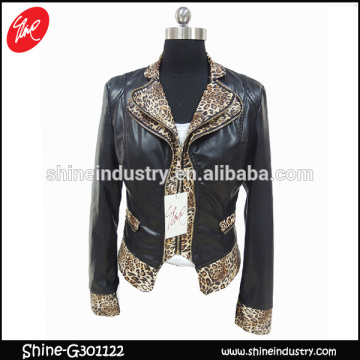 Hot leopard print double lapel women coat