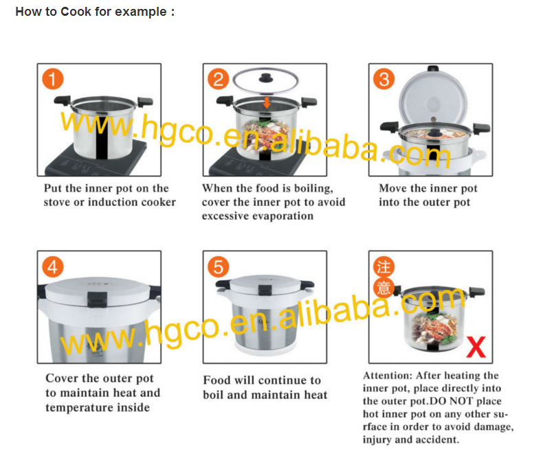 High quality stainless steel vacuum intelligent recooking pot/energy saving cookware
