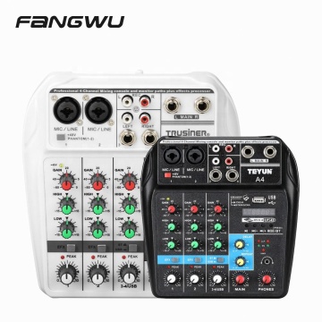 4-Channel USB Bluetooth Audio Interface Mixer Console for PC: Latest Model