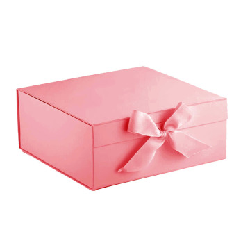 Gift Pink Paper Box With Ribbon