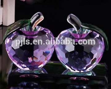 high quality crystal home&office decoration, crystal table decoration of crystal apple