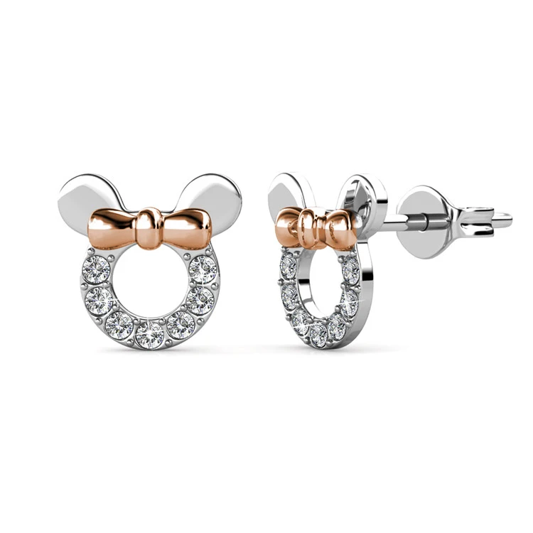 Cute Micky Mouse Mixed Gold Plated Tiny Stud Earrings