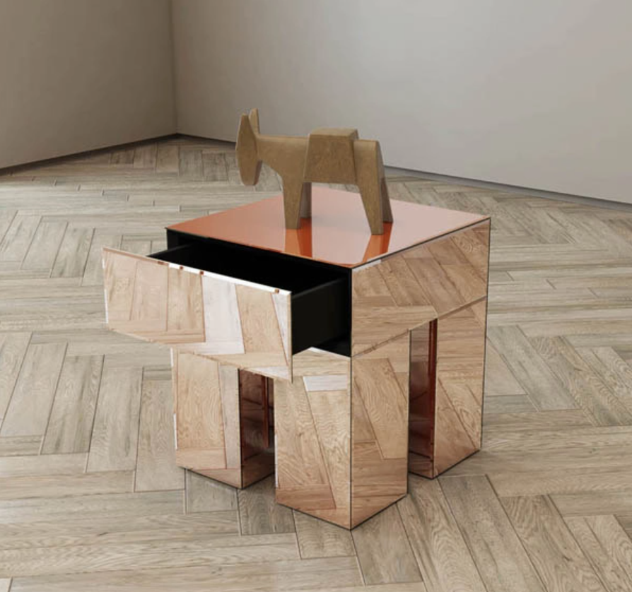 Декоративная прикроватная стола с одним шкафом