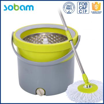 New PP Single Spin Mop Bucket With Platic Basket