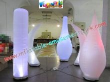 Led Color Changing Inflatable Lighting Decoration Pillar / Tusk For Parties