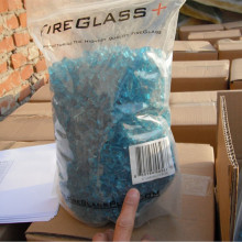 1/4" caribbean blue no-reflective glass chips