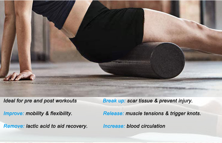 Gym Exercise 36 inch 90cm Eco Black Foam Roller Stick for Muscle Massage