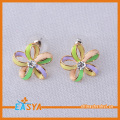 Baru desain emas Multi Enamel Flower giwang Online