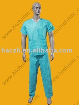 Disposable nonwoven scrub suit set