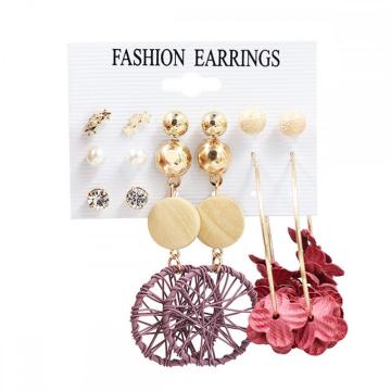 7 pairs of Ethnic Retro Simple Mix and Match earrings