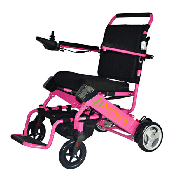 Pink D05 folded lithum battery wheelchair