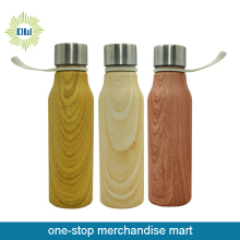 Bullet Shaped Wood Grain Water Bottle