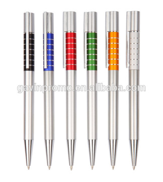Twist plastic ball pen with aluminium aggravated looks expensive
