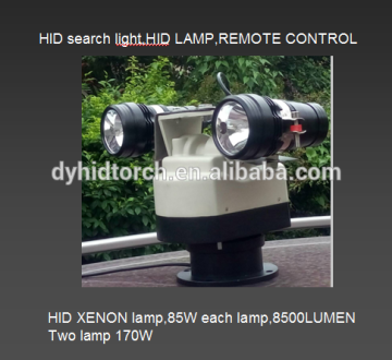 remote control hid search light,HID 85W 8500lumen,two head light,