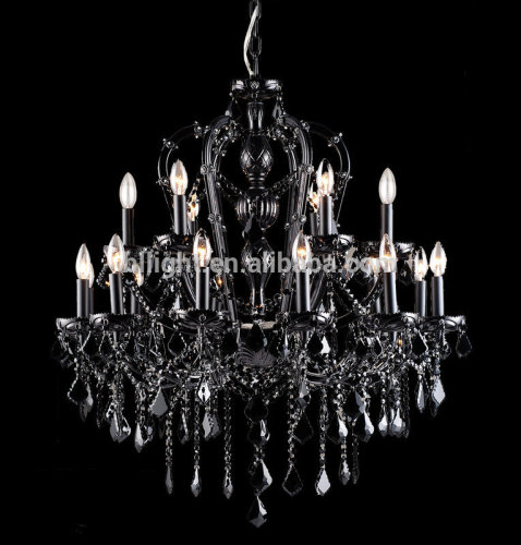 Classic black glass chandelier decorative hotel fancy lamp