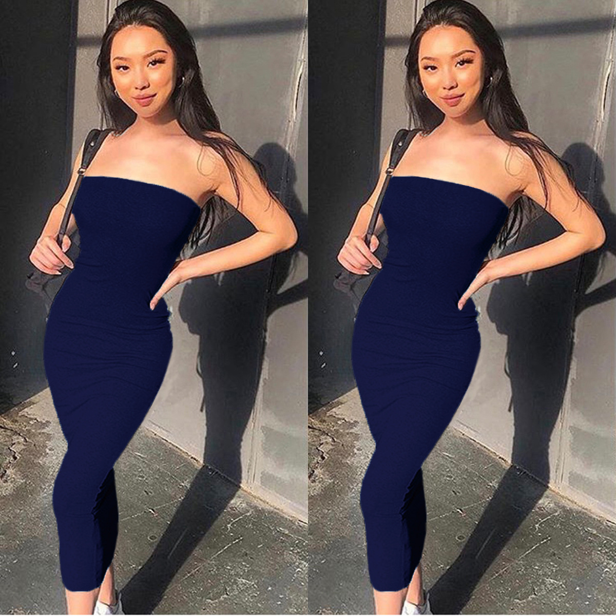 Casual Dresses Off Shoulder Women Sexy Club Long Tube Top Dress Tube Top Backless Dress