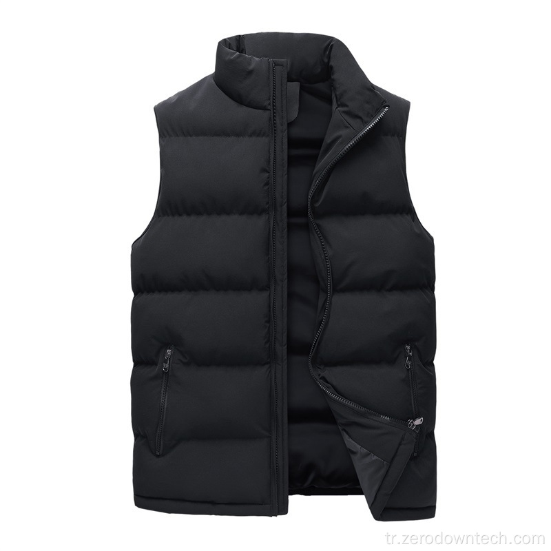 Kış Sıcak siyah kolsuz ceket