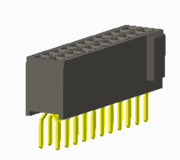 Connecteur à double rangée de connecteurs femelles avec pas de 1,27 mm